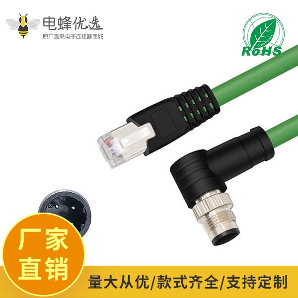 M12תRJ45Cat6ǧ׸˫M124оD_CodeͷתRJ45